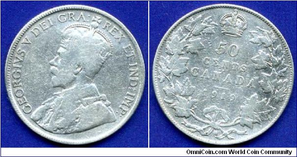 50 cents.
George V (1910-1936).
Mintage 1,113,429 units.


Ag925f. 11,66gr.