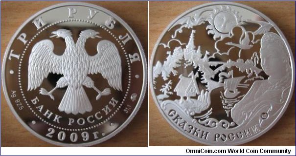 3 Rubles - Tales and legends of Russia - 33.94 g Ag .925 Proof - mintage 5,000