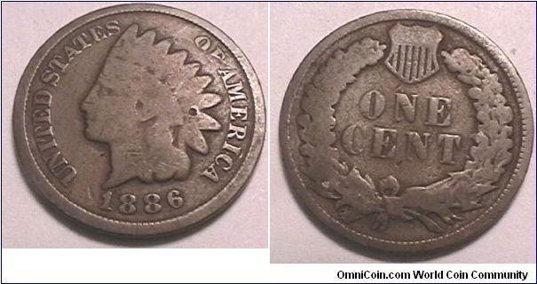 Indian Head Cent,
Bronze, G-4, Varity 2.