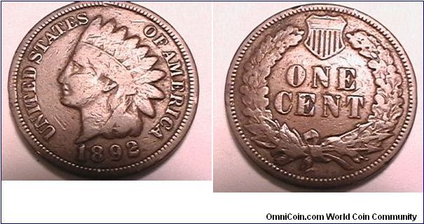 Indian Head Cent, Bronze, VG-8