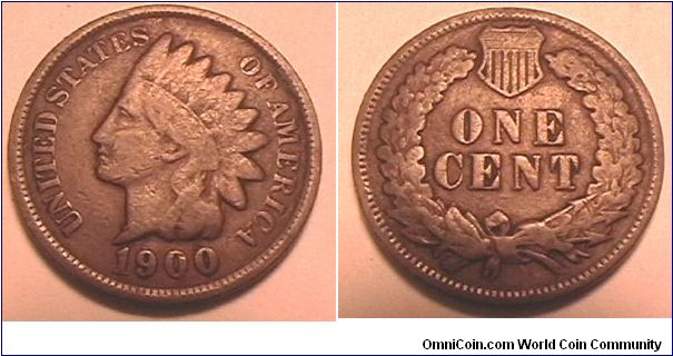 Indian Head Cent, Bronze, VG-8