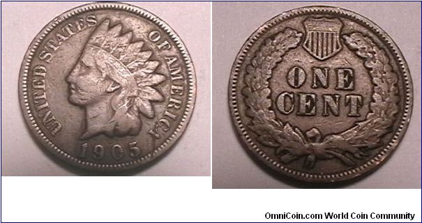 Indian Head Cent, Bronze, VG-8