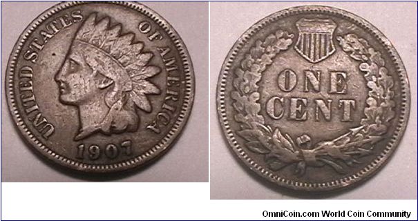 Indian Head Cent, Bronze, VG-8