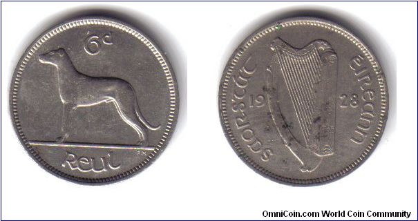 Ireland, 6 Pence, 1928