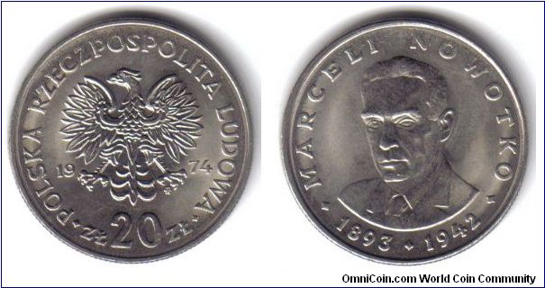 Poland, 20 Zlotych, 1974