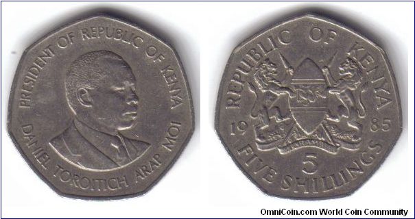 Kenya, 5 Shillings, 1985