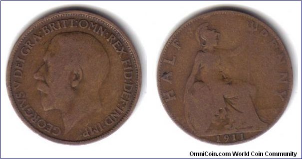 Great Britain, 1/2 Penny, 1911