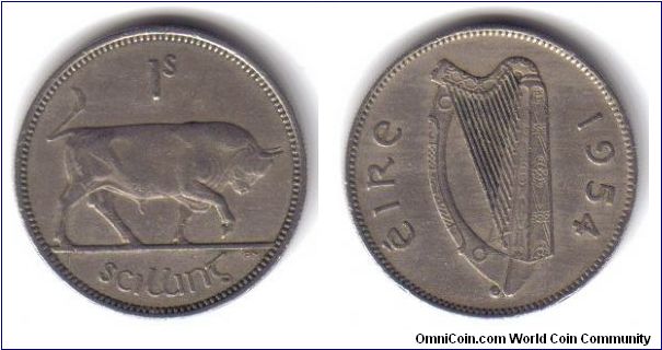 Ireland, 1 Shilling, 1954