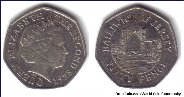 Jersey, 50 Pence, 1998, Mintage - 25,000