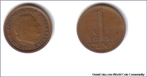 Netherlands, 1 Cent, 1959