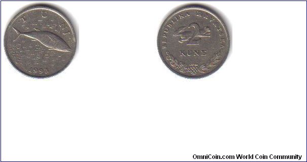 Croatia, 2 Kune, 1993