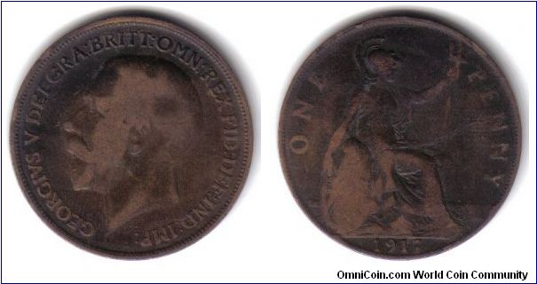 Great Britain, 1 Penny, 1917