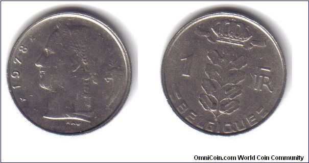 Belgium/Belgique, 1 Franc, 1978