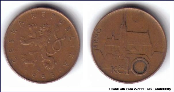 Czech Rep, 10 Koruna, 'c', 1993