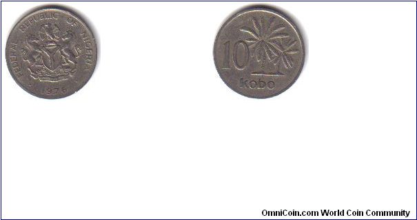 Nigeria, 10 Kobo, 1976