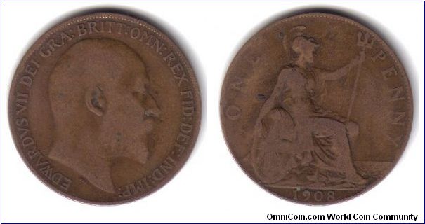 Great Britain, 1 Penny, 1908