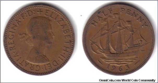 Great Britain, 1/2 Penny, 1963