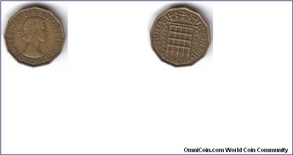 UK, 3 Pence, 1960