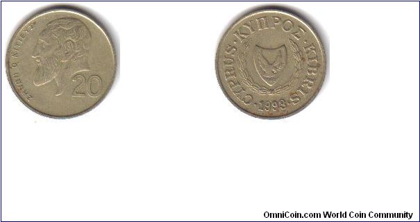 Cyprus, 20 Cents, 1993