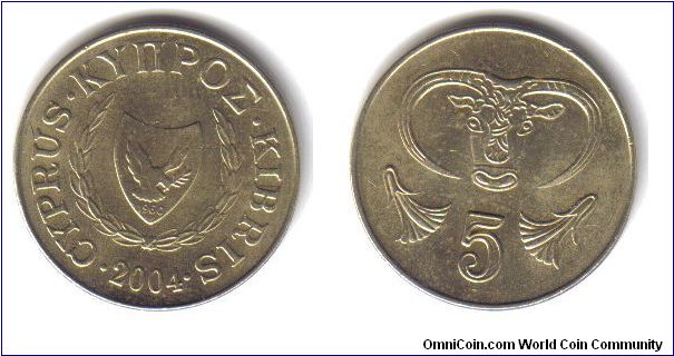 Cyprus, 5 Cents, 2004