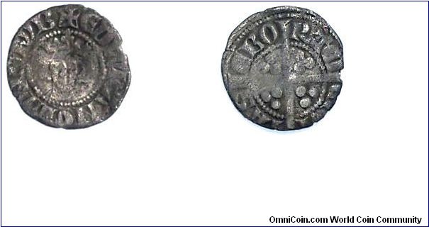 Edward I Penny
York Royal issue
Class 3c
EDWR ANGLIDNSHYB
CIVI TAS EBO RACI
Reverse struck off centre