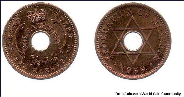 1959 1/2 penny