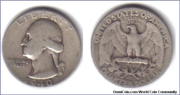 USA, 25 Cents, 1940