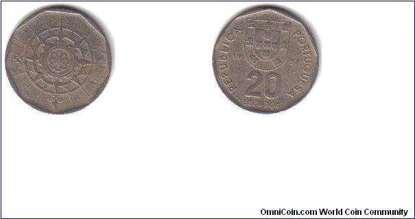 Portugal, 20 Escudos, 1987