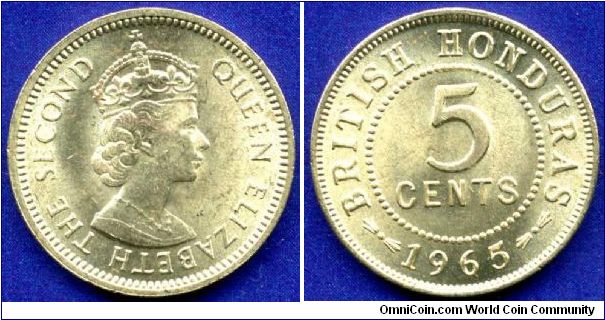 5 cents.
*BRITISH HONDURAS*.
Elizabeth II.
Mintage 150,000 units.


Br.