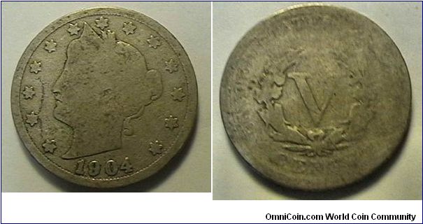 Liberty Head Nickel, copper nickel, G-4