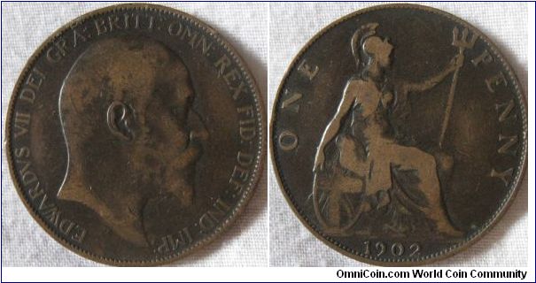 1902 penny fair grade, better then average