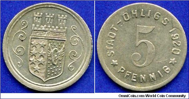 5 pfennig.
Ohligs stadt Notgeld.


Fe.