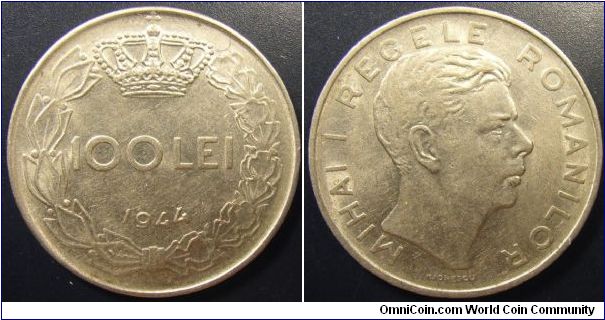 Romania 1944 100 lei. Nice condition.