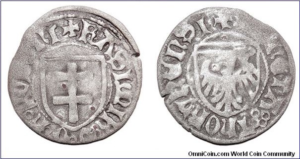 THORUN/TORUN (MUNICIPAL)~1/2 Groschen 1447-1492 AD.  Under  King: Casimir Jagiellonian IV of Poland. *RARE*