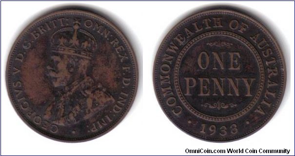 Australia, 1 Penny, 1933