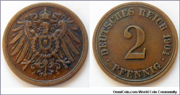 2 pfennig.
1904 (A)