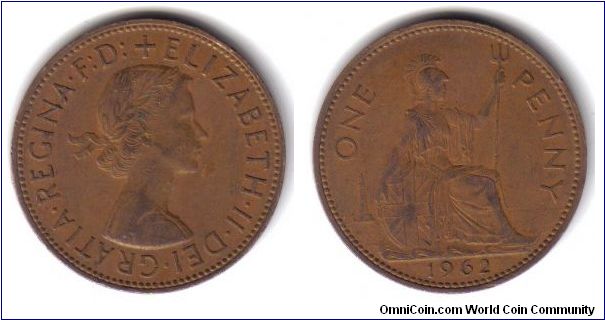 Great Britain, 1 Penny, 1962