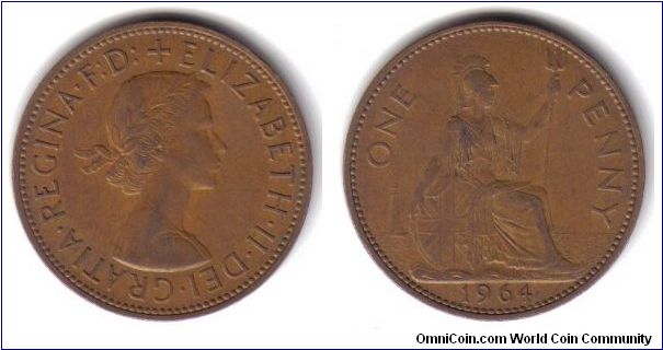 Great Britain, 1 Penny, 1964
