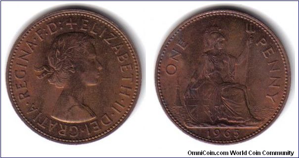 Great Britain, 1 Penny, 1965