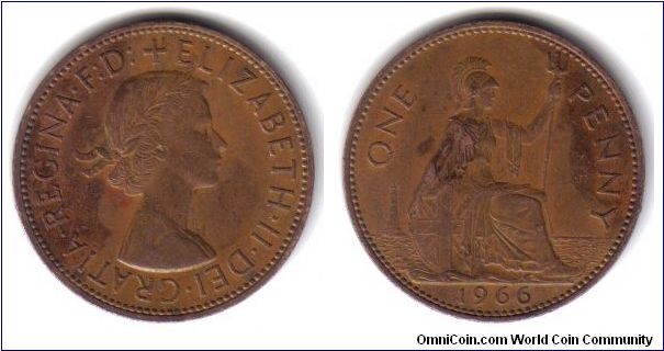 Great Britain, 1 Penny, 1966