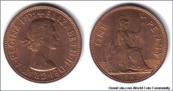 Great Britain, 1 Penny, 1967