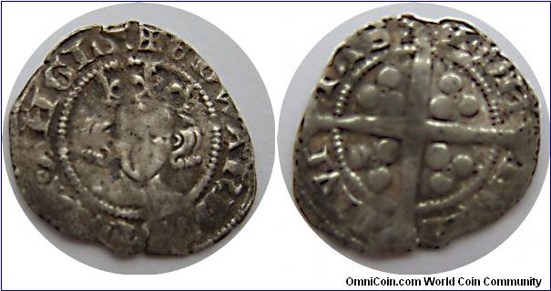Edward III penny
Series A Annulet stops.Annulet in each quarter
EDWARDVS REX ANGLIE
CIVI TAS LON DON