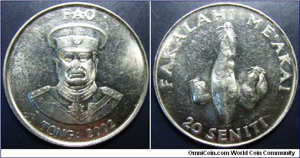 Tonga 2002 20 seniti. Still in UNC condition, found it circulating in Aus.