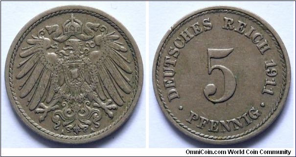 5 pfennig.
1911