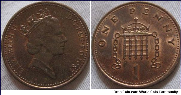 1987 penny great grade some toning
