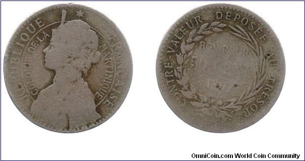 Martinique 1897 50 centimes