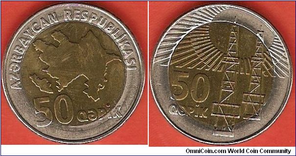 50 qapik
2 oil wells
bimetal coin
