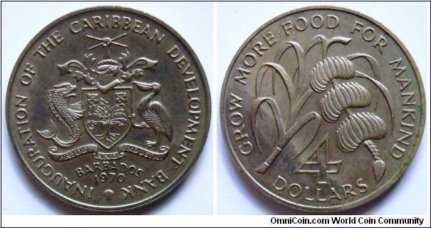 4 dollars.
1970, Inauguration of the Caribbean Development.
F.A.O.