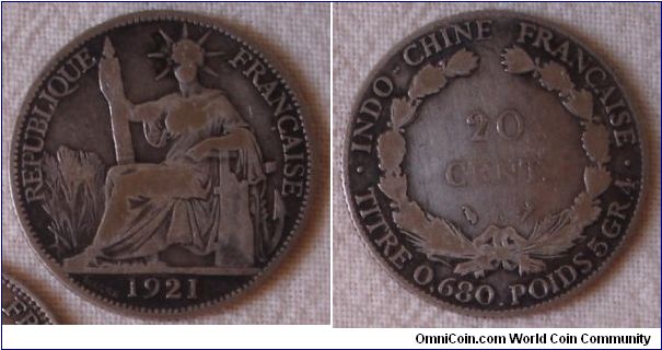 KM# 17.1 20 CENTS
5.4000 g., 0.6800 Silver 0.1181 oz. ASW Obv: Seated liberty
left, date below Rev: Denomination within wreath Rev. Leg.:
TITRE O.680 POIDS 5 GR. 4
Mintage:3,663,000