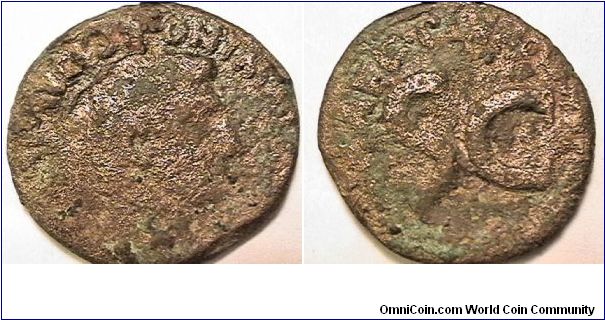 First Roman Emperor Augustus, AE Dupondius, Bronze